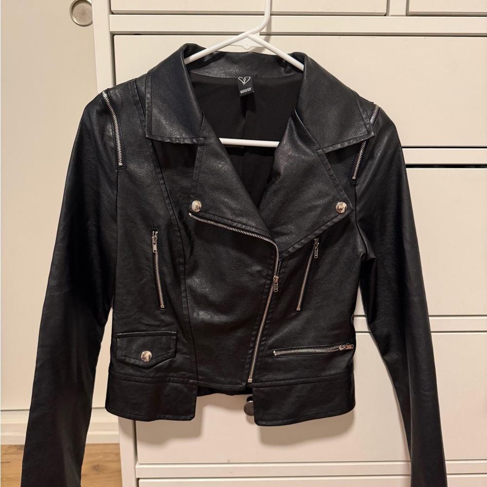 Windsor Black Leather Moto Jacket
